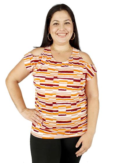 Imagem de Blusa Malha Fria Fivela ombro aberto Plus Size(COD268)