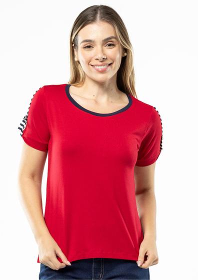 Imagem de Blusa Manga Curta Pau a Pique Básica Vermelho