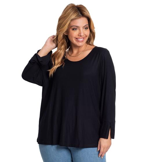 Imagem de Blusa Manga Longa Crepe Viscose Infinita Cor Preto