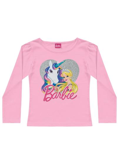 Imagem de Blusa Manga Longa Infantil Feminina Barbie Dreamtopia Meia Malha Menina