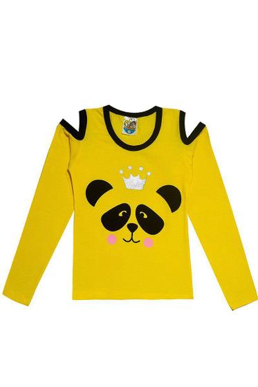 Imagem de Blusa Manga Longa Infantil Panda Amarelo - Malugui