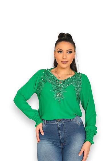 Imagem de Blusa Manga Longa Plus Size Social Executiva SKU:BMLP19