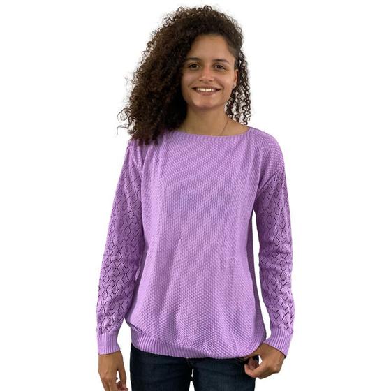 Imagem de Blusa Manga Longa Tricot Trico Feminina Sueter Quentinho 485