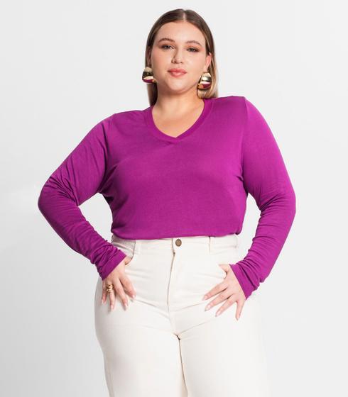 Imagem de Blusa Manga Longa Visco Tricot Secret Glam Roxo