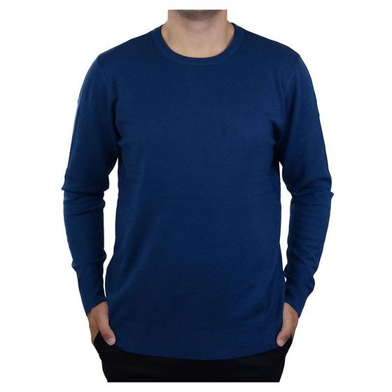 Imagem de Blusa Masculina Delkor Plus Size Sueter Tricot Azul - 598034