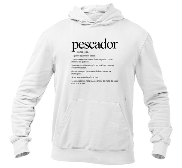 Imagem de Blusa Masculina Frio de Moletom Humor Pescador Dicionário