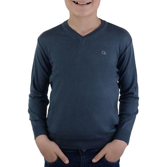 Imagem de Blusa Masculina Infanto Juvenil Ogochi Slim Tricot Azul