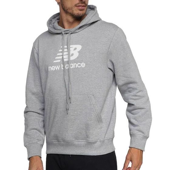 Imagem de Blusa Masculina New Balance Moletom Essentials Cinza - MT415