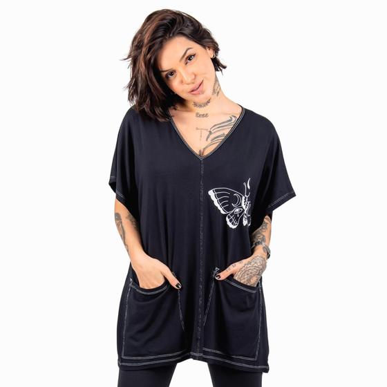 Imagem de Blusa Max Camiseta Com Bolsos Frontais Estampa