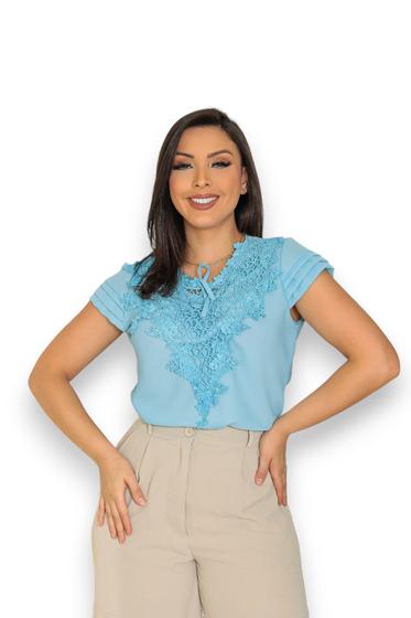 Imagem de Blusa Moda Evangélica Plus Size Congresso Renda SKU:B104