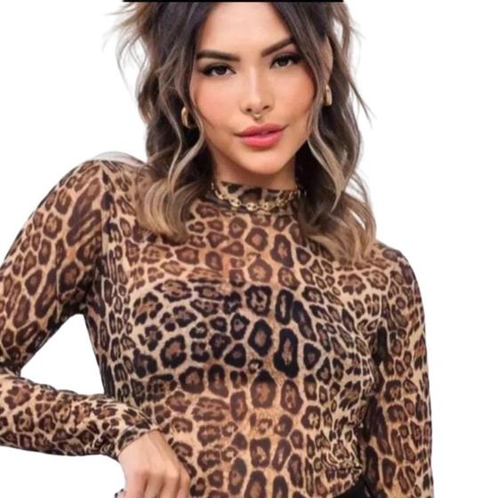 Imagem de Blusa Modelo Bory Bodi Manga Frio Inverno Tule Transparente - Bia