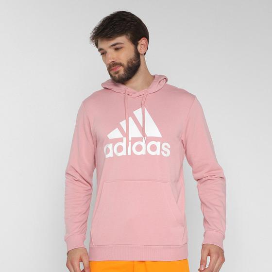 Blusa Moletom Adidas Rosa Blusa Moletom Adidas Essentials Big Logo