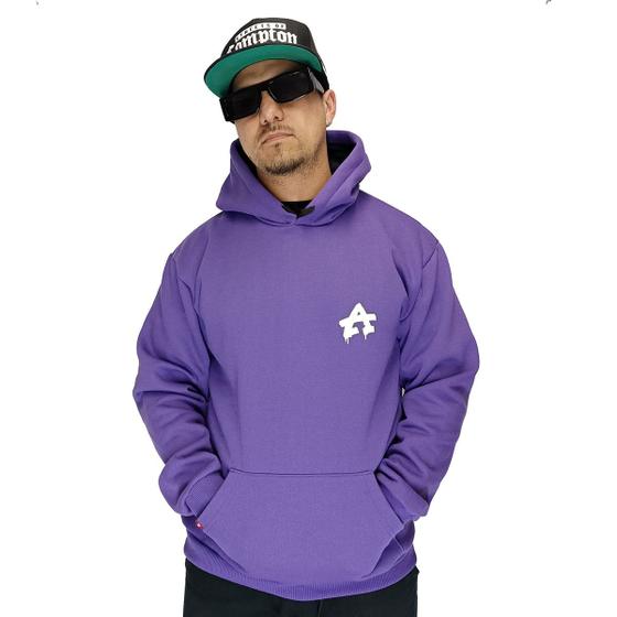 Imagem de Blusa Moletom Canguru Aston Logo A Roxo