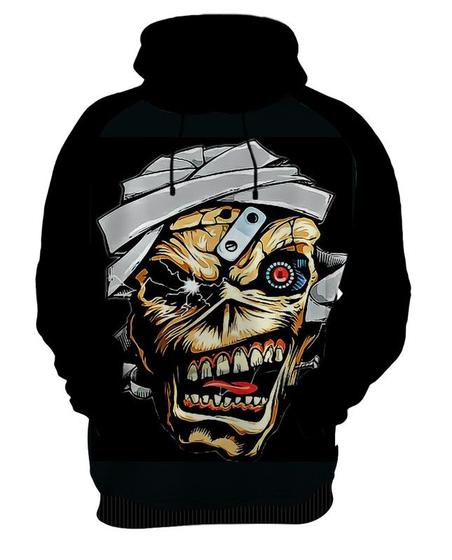 Imagem de Blusa Moletom Canguru Capuz Iron Maiden 5_x000D_