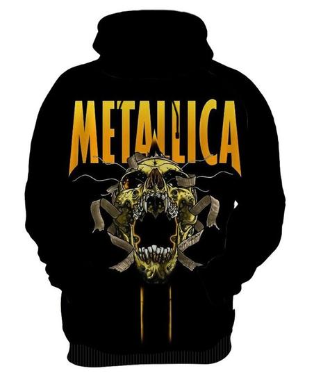 Imagem de Blusa Moletom Canguru Capuz Metallica 18_x000D_