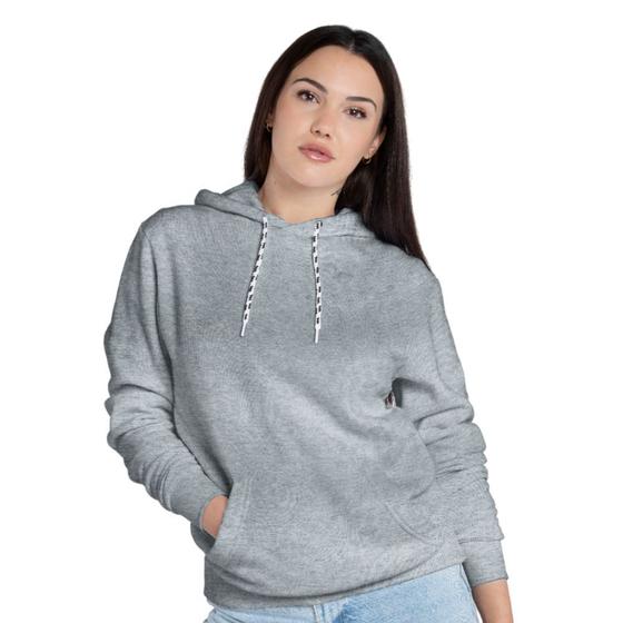 Imagem de Blusa Moletom Canguru com Capuz Liso Feminino Adulto