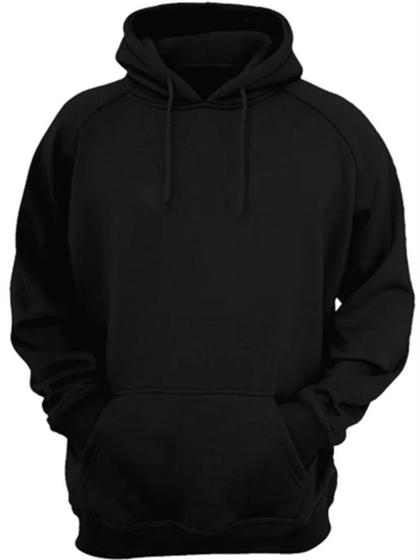 Imagem de Blusa Moletom Canguru Com Capuz Unissex Preto