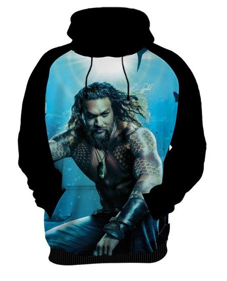 Imagem de Blusa Moletom Canguru Herói Aquaman 1_x000D_