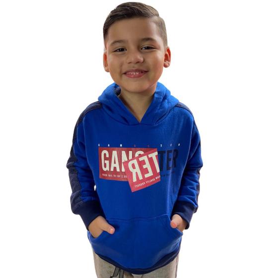 Imagem de Blusa Moletom Canguru Infantil Menino Capuz Com Bolso