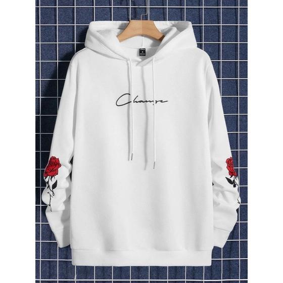 Imagem de Blusa Moletom Canguru Masculino Change Flor Rosa Espinhos geek moda 2024