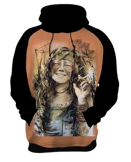 Imagem de Blusa Moletom Capuz Canguru Rock Classico Janis Joplin 5_x000D_