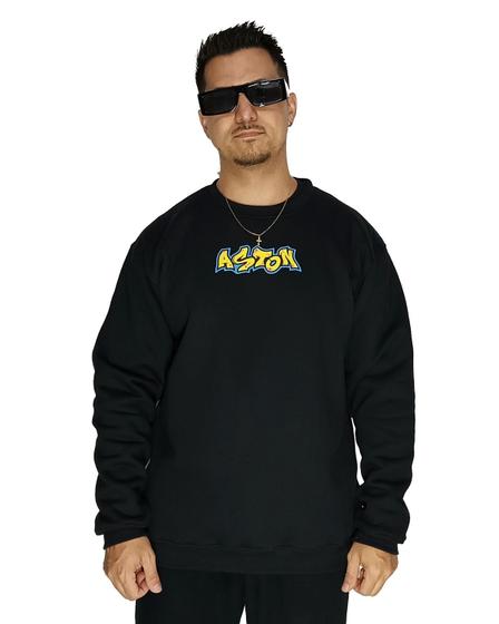 Imagem de Blusa Moletom Careca Aston Cartoon Preto AST-003