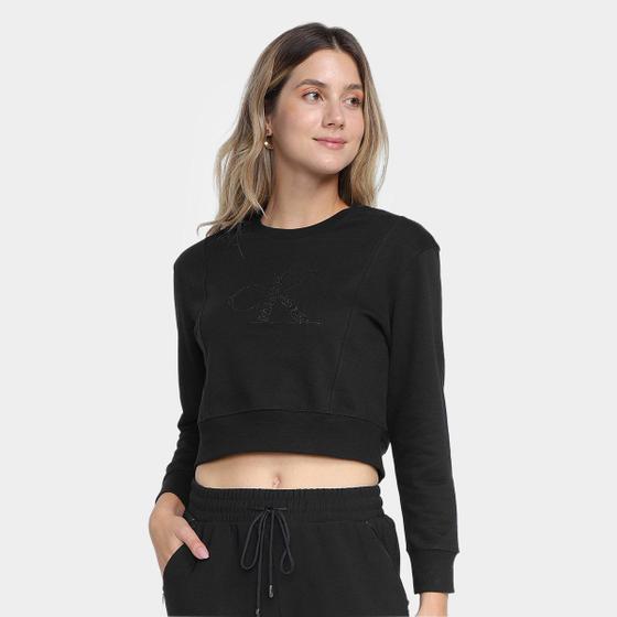 Imagem de Blusa Moletom Cropped Calvin Klein Relevo Pino Feminina