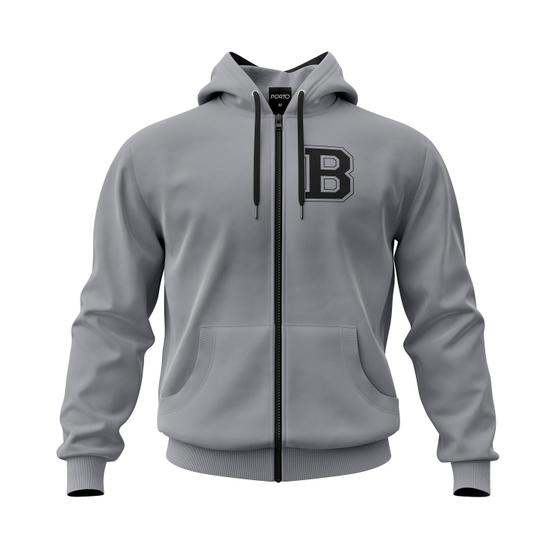 blusa moletom de frio com ziper agasalho letra inicial B Menor preço em blusa moletom de frio com ziper agasalho letra inicial B