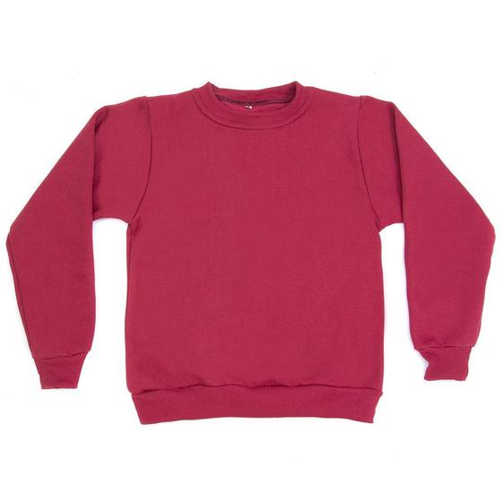 Imagem de Blusa Moletom de Frio Infantil Gola Careca Unissex - Tam 8,10 12