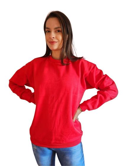 Imagem de Blusa Moletom Feminina Gola Careca Básica