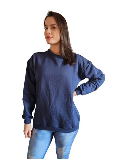 Imagem de Blusa Moletom Feminina Gola Careca Básica