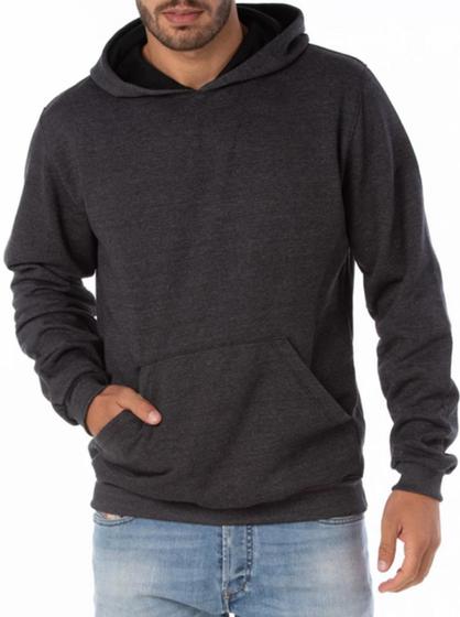 Imagem de Blusa Moletom flanelada Com Bolsos Canguru e Capuz masculina e feminina 