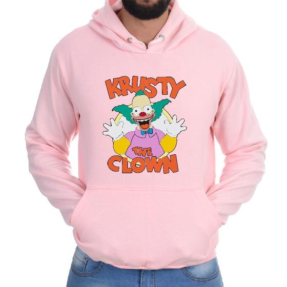 Imagem de Blusa Moletom Flanelado Canguru Casual Krusty Palhaço