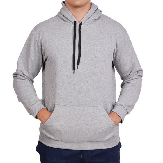 Imagem de Blusa Moletom Frio Com Capuz e Bolso Flanelado Peluciado Quente Varias Cores Masculino Feminino