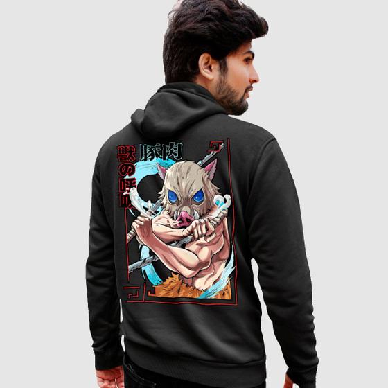 Imagem de Blusa Moletom Genuine Grit Masculino Estampado Algodão 30.1 Demons Slayer Inosuke Hashibira