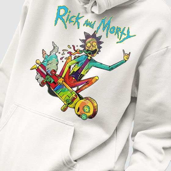 Imagem de Blusa Moletom Genuine Grit Masculino Estampado Algodão 30.1 Rick e Morty Skate Trip