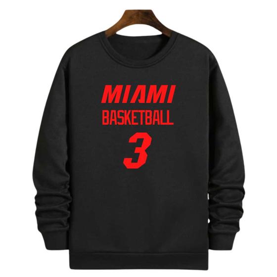 Imagem de Blusa Moletom Gola Basquete Miami Basketball número 3