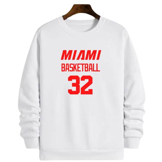 Imagem de Blusa Moletom Gola Basquete Miami Basketball número 32