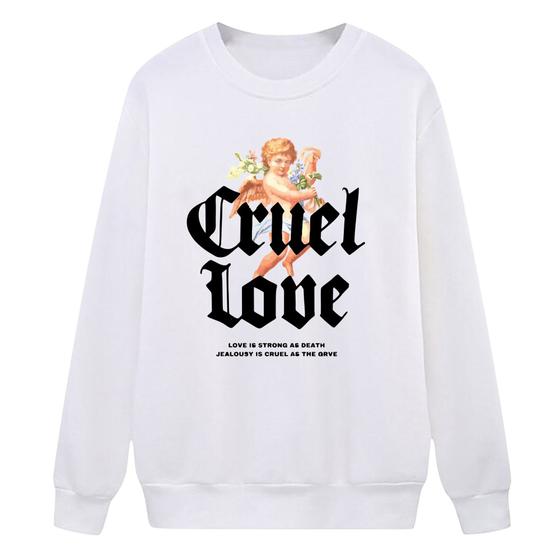 Imagem de Blusa Moletom Gola Careca Casual Flanelado Cruel Love