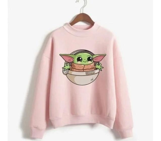 Imagem de Blusa Moletom Gola Redonda Unissex Baby Yoda Fofo