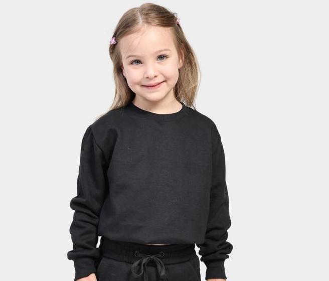 Blusa Moletom Infantil Sem Capuz Gola Careca Tech Malhas
