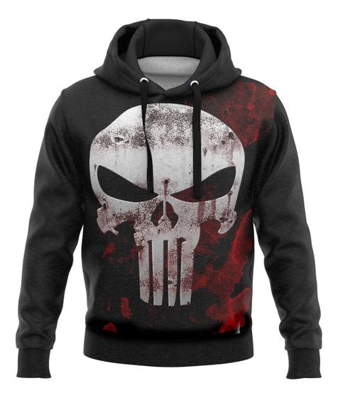 Imagem de Blusa Moletom Justiceiro Caveira Punisher Agasalho Com Capuz