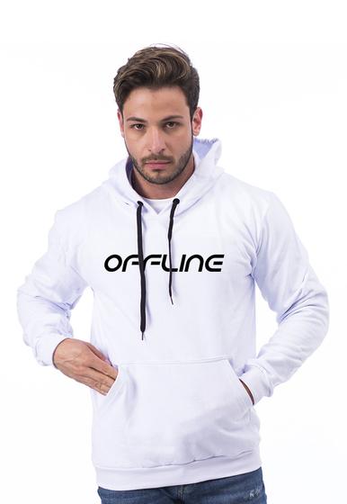 Imagem de Blusa Moletom Masculina TechMalhas com estampa OFFLINE Flanelada