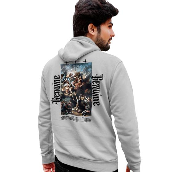 Imagem de Blusa Moletom Masculino Estampado Ressureição Genuine em Algodão Fio 30.1 Penteado