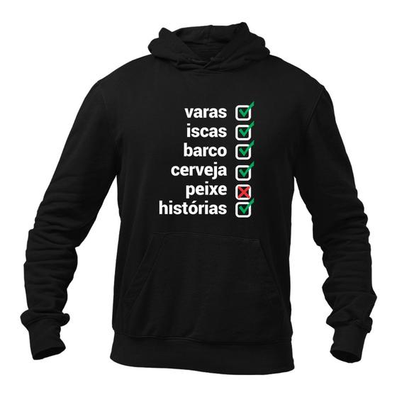 Imagem de Blusa Moletom Masculino Forrado Humor Pescaria Pescador