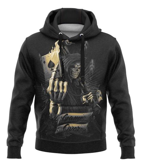 Imagem de Blusa Moletom Skull Caveira Baralho Agasalho De Frio Masculino