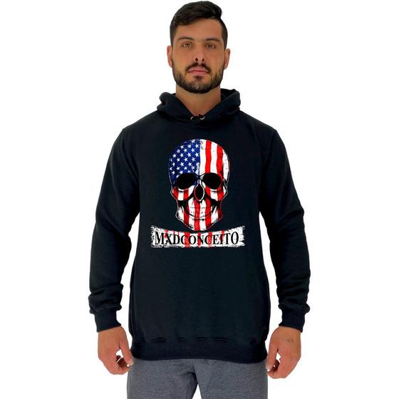 Imagem de Blusa Moletom Tradicional Com Touca MXD Conceito American Skull