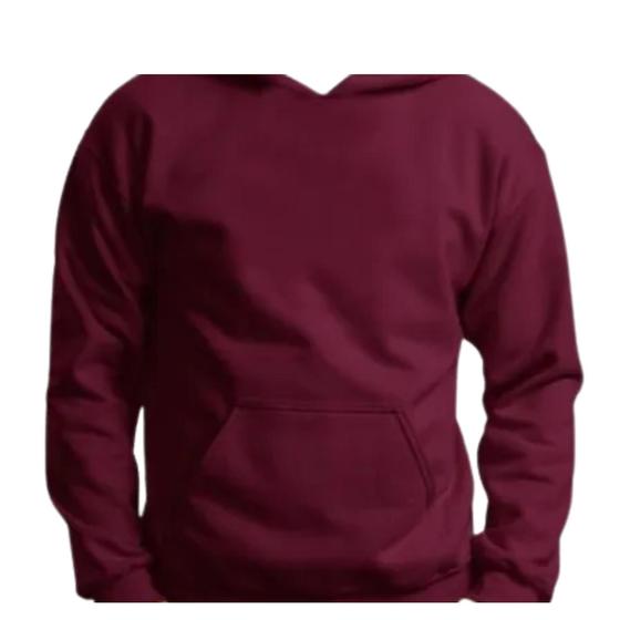 Imagem de Blusa Moleton Sem Estampa Liso Unisex Top Vermelho Bordo