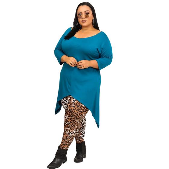 Imagem de Blusa Mullet Assimétrica Manga 3/4 Plus Size