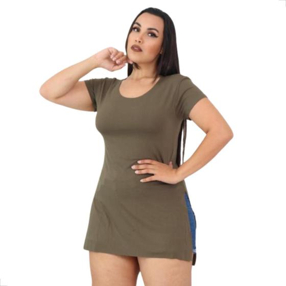 Imagem de Blusa Mullet Lisa Tapa Bumbum com fendas M a Plus Size